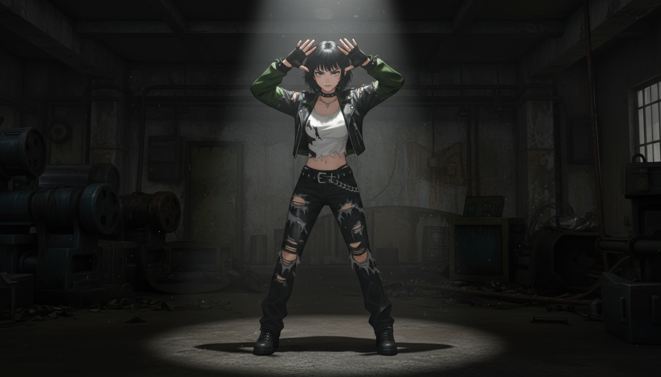 GHOSTSのボーカルYunaのポートレート。赤いショートヘア、憂いを帯びた表情、マイクを握る手。感情を抑圧された過去と、そこからの解放を予感させる姿