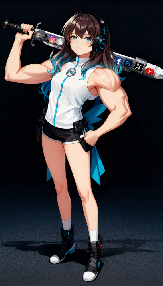 AI×エンタメの未来を表現したサムネイル。生成AI技術とクリエイティブの融合による、新しい表現の可能性を示唆する抽象的なグラフィック