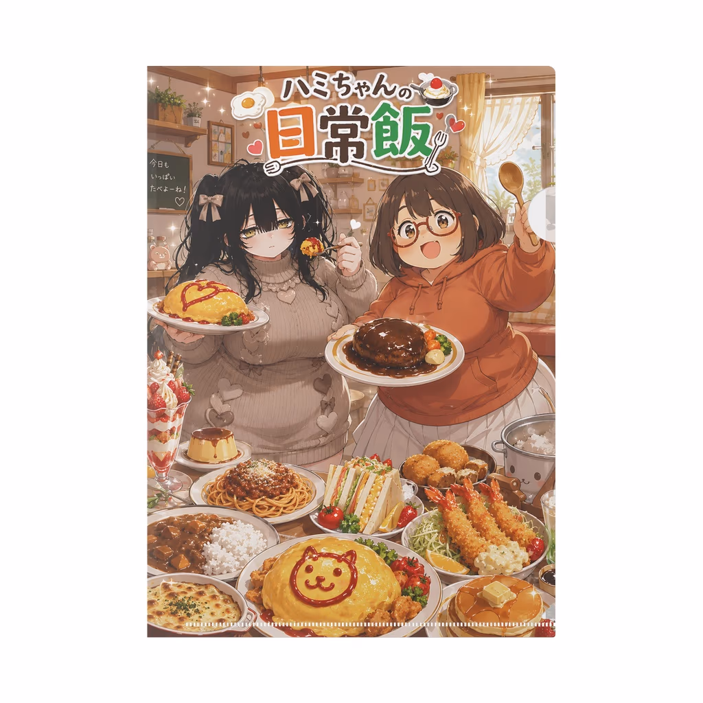 ハミちゃんの日常飯 A4クリアファイル ハミちゃん＆ミルちゃん