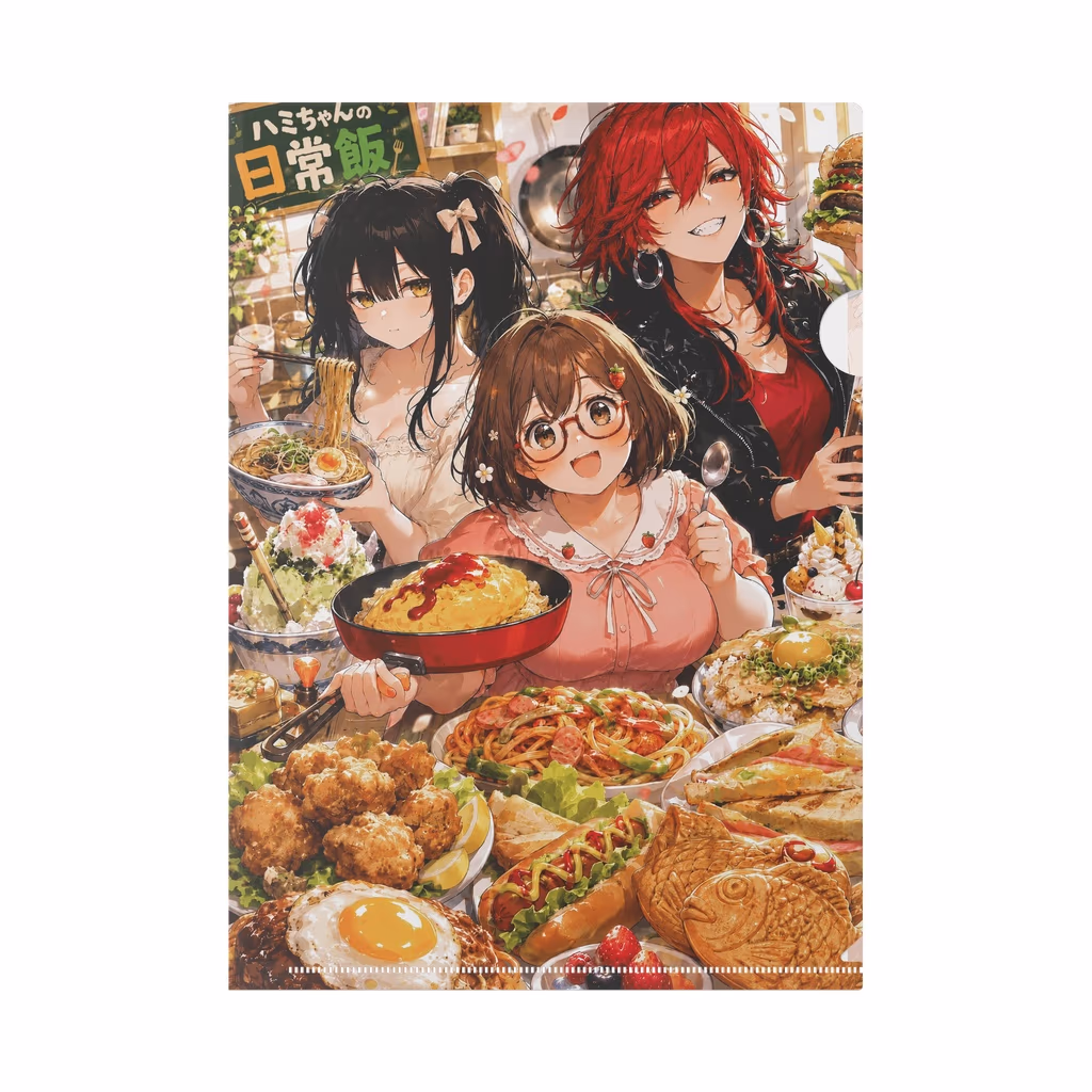 ハミちゃんの日常飯 A4クリアファイル ハミちゃん＆ミルちゃん＆あくたん
