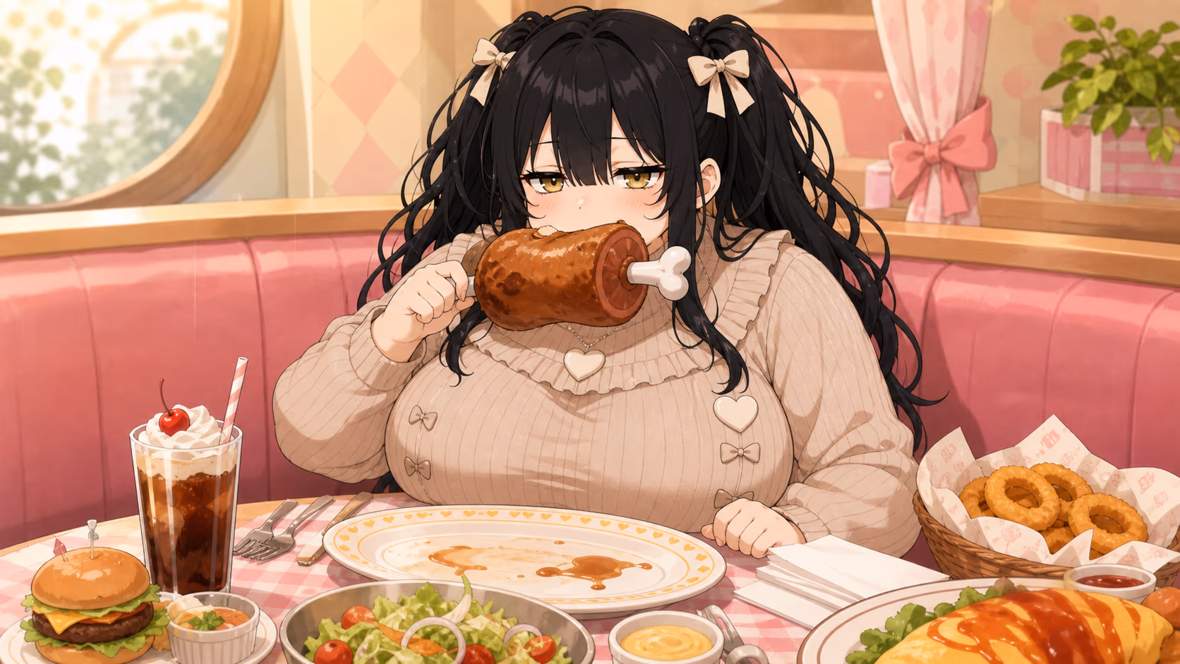 漫画肉にかぶりつく美沙尾ぷるむ