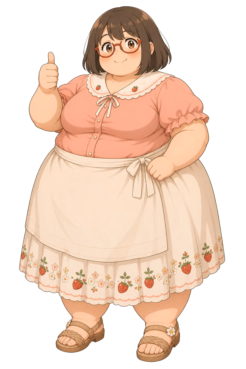 親指を立てるふくよかなハミちゃん