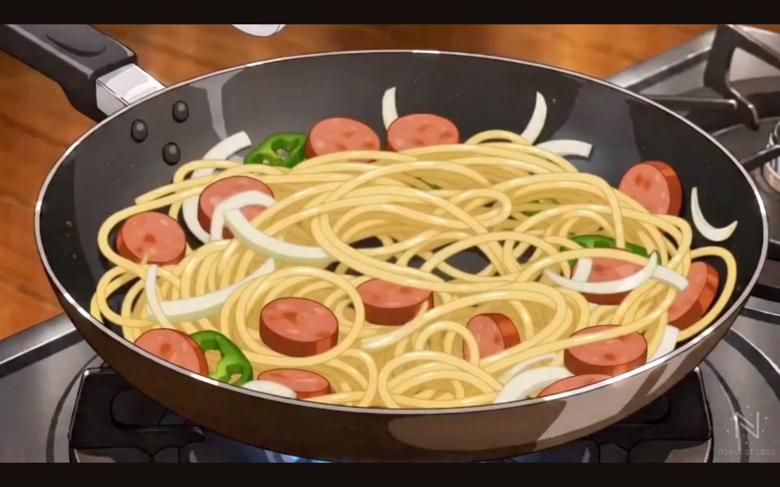 手順6「麺をなじませる」の本編カット